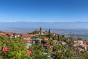 View of signagi town center in kakheti georgia