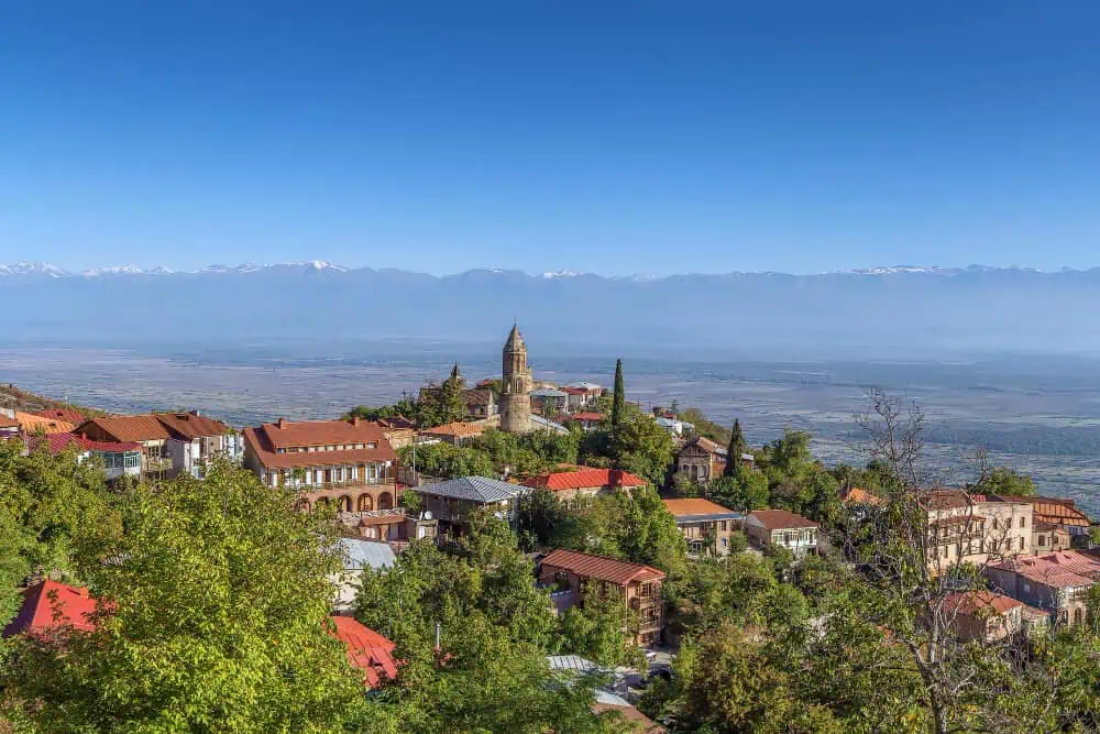 View of signagi town center in kakheti georgia